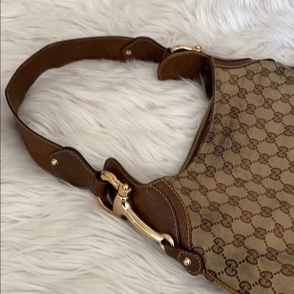 Vintage GUCCI Hobo Bag, Monogram Shoulder Bag - Picture 5 of 9